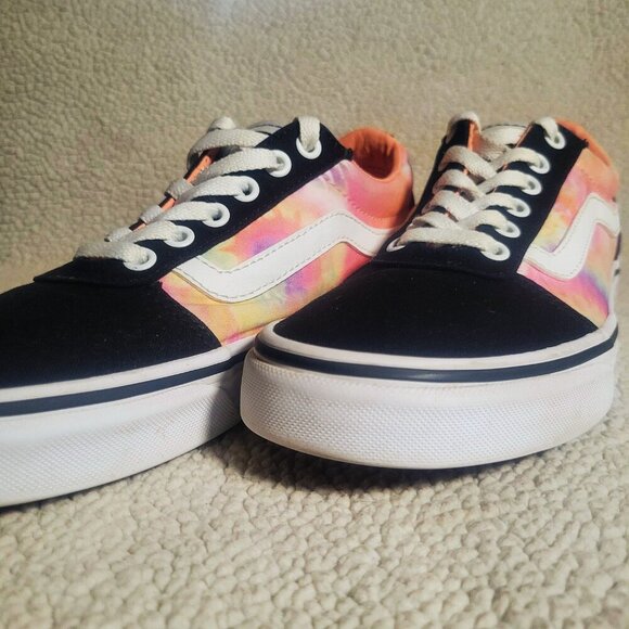 VANS Women's Ward Low Black/White/Multi (Salmon)Tie Dye Sneakers - Size .7.5 - Picture 5 of 9